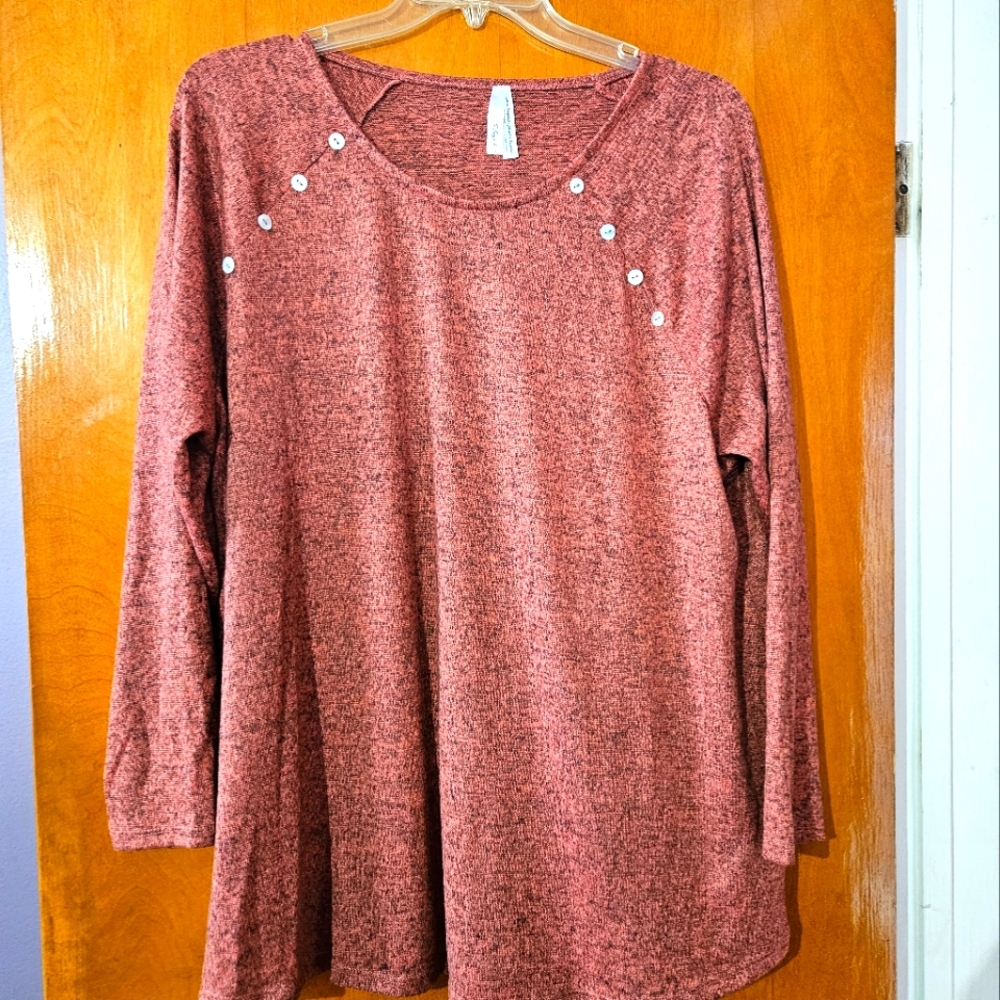 Zara Pink Embellished 3/4 Sleeve Blouse